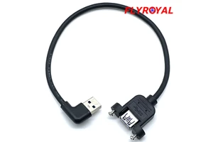 90 Degree Right Angle USB 3.0 Panel Mount Extension Cable With Screws Male To Female Cable Assembly Wiring Harness