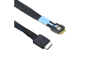 PCIE Oculink SFF 8611 4I 42P male to Slimline SAS SFF-8654 4I 38P Anti-deflection belt pull High-speed Server Cable