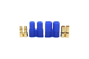 EC3 Female Male Plug Connectors 3mm Bullet Connector Gold-plated Banana Plug with Blue Sheath for RC Car Battery