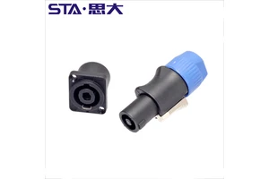 NL4FC Audio Plug Speakon Cable Connector 4pin Female Male Audio Speaker Plug Panel Mount Socket