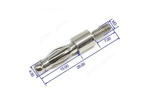 Custom Nickel Plated Male 4mm Banana Plug Connector Shrouded with Thread-Product Category Banana and Tip Connectors