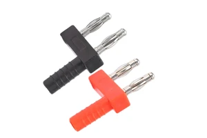 4mm Double Row Banana Plug Splitter ABS Shell Red Copper Short Circuit Jumper Plug Audio Connector for Banana Tip Connectors