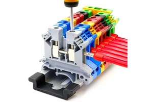 UK 2.5B Terminal Block Screw Connection Din Rail Mounted Feed Through 24-12AWG Universal Panel Mounted Electric Wire Connector