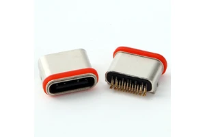 Waterproof IP67 Shell 7.5MM Long Type C 16 Pin SMT Female Connector USB 3.2 3.1 with Die Casting Shell & 4 Shell Tails DIP Type