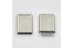 Customized 24P Male TYPE-C USB Connector Stainless Steel 3A Rated Current 0.3/0.8/1.0mm Open Plate Functional Tensile Splint