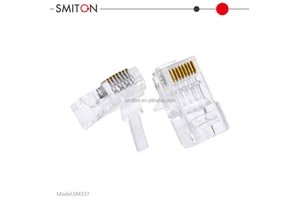 RJ45 Plug Cat6A Easy Plug CAT6A RJ45 Pass Thru Ethernet Connectors