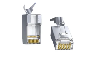 Ethernet RJ45 CONNECTOR for UTP FTP SFTP 8P8C Network Connector CAT7 Shielded Two Piece with Tail Clip Crystal Head