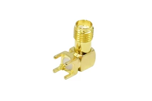Gold Plated SMA Female Jack 90 Degree Right Angle PCB Edge Solder RF Coaxial Connector Used for PCB
