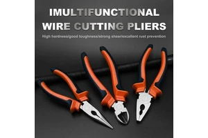 3 Piece DIY Industrial Grade Pliers Set Includes 8" Long Nose Diagonal Cutting & Combination Plpliers High Carbon Steel