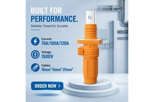 IP67 70A-120A Energy Storage Connector 1500V Straight Connector Plug & Socket For Lithium Battery ESS And Electric Vehicles