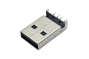 USB Connector a Male 180 Degree Black Acrylic 4 Pin Type a Connector