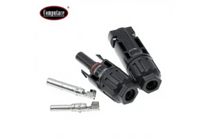 PV Solar Panel Connector Plug Socket Red/Black IP67 Protection 94-V0 Flame Retardant Tin-plated Copper Contacts 30A/1000V DC