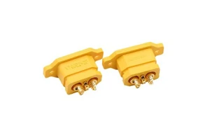 Amass XT90E 2+2 Panel Mount Connector Gold Plated Hybrid Power Signal Plug Original Factory Stock For Smart Battery BMS Link
