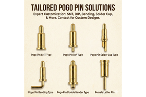Custom Gold-Plated Spring Loaded Pogo Pin Connector SMT DIP Through Hole 1-40 Pins Male Female Header For PCB Battery Charging