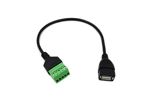 USB a Solderless Green Terminal Connector USB a Female Plug to 5 Pin Female Screw Terminals Solderless Adapter Extension Cable