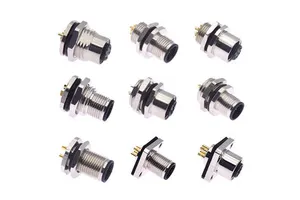 ZLconnector M12 Panel Mount 2-17 Pin IP67 Waterproof Male Nickel Plated Brass PCB Solder Wire Cable Connector