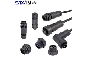 STA E10 Threaded B Code Waterproof IP67 IP68 Male Female Front Back Mount Solder Receptacle PCB Screw Panel Mount Connectors