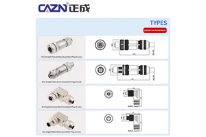 Hot Sales M12 Brass Screw Straight Angled Plug Connectors 2-8 Pins A/B/D Male Female PG7 PG9 Assembled Sensor IP67 Automotive