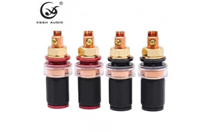 Binding Post HIFI XSSH DIY Audio Red Pure Copper Female Banana Plug Hi-end Speakers Wire Socket Quick Wiring Amplifier Terminal
