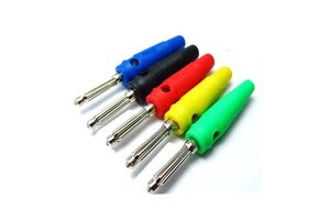 In Stock Nickel Plated Brass 5 Color 7 Pins Banana and Tip Connectors Welding Free Banana Plug with Screw