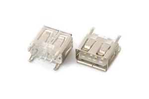 USB A female socket vertical dip transparent 4pins type-a female connector with flange