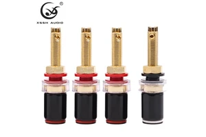 Banana Plug Female Socket YIVO XSSH Audio HIFI DIY Brass Plated Gold Speaker Terminals Binding Post Long/Short Version Wire