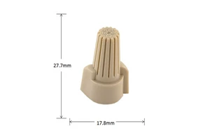 U&L Listed Standard 22-8AWG 100pcs HP12 Tan Twist On Wing-nut Wire Connectors Nuts
