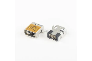 LEYE Charging Port Mini USB Type AB Connector Female Stainless Steel 10P Pins Jake DIP in Front and SMT in Back Micro Socket