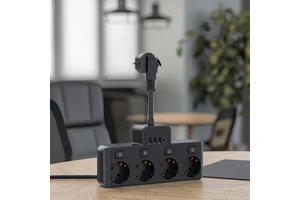 4-way Power Strip Wall Socket Individual Switch Control 16A Rated Current With 2 USB-A and 2 TYPE-C 5CM Cable Korea/German
