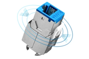 Factory Made Shielded 180 Keystone RJ45 Cat6a Ethernet Jack with Panel Mount for Reliable Connection