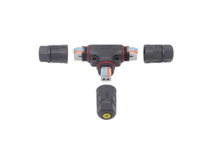 T Connector Fast 2 Pin Wire Terminal Cable Connector 1 in 2 Out Connectors for Electrical Cable