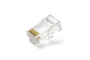 Custom Ethernet RJ45 Female Keystone Jack Connectors Model RJ45-01 Vertical Pass Through for Audio & Video Applications