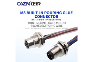 Waterproof M8 Solder 30cm Core Wire Connector 3 4 5 6 8pins Male Female Back Mount Metal Industrial Socket