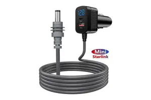 For Starlink DC to Cigarette Lighter Adapter With USB A+C Port 12V-24V for Starlink Mini Automotive DC Power Cable for Vehicle