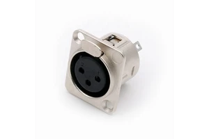 Zinc Alloy Shell 3 Pins XLR Panel Female Connector, XLR Panel Mount Chassis Socket for Microphone MIC Mixer