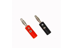4mm Nickel-Plated Male Banana Plug with Cross Tip Soldering Small Open Screw Type Audio Speaker Wire Cable Connector Banana Plug