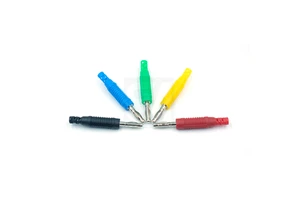 In Stock Nickel Plated Brass 5 Color 4mm Banana and Tip Connectors Welding Free Banana Plug with Screw