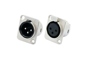 XLR Connector 3pin XLR Panel Chassis Socket Connector Xlr Audio Cannon with PUSH Lock