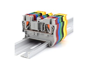 PT2.5 Push-in Spring DIN Rail Terminal Block 2.5mm2 Feed Through Electrical Wire Connector 24-14AWG