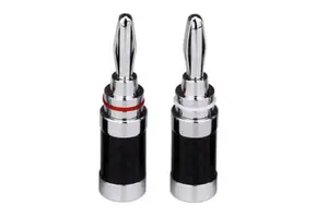 Carbon Fiber Rhodium Plated Banana Plugs AC Output Brand New Acoustics Terminals Audio Video Speaker Connectors