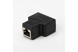 Ethernet 1 to 2 Female Plug RJ45 Connector Socket Ethernet Lan Network Adapter