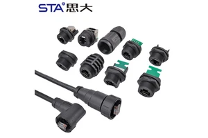Ethernet Connector RJ45 Cat5e Shielded IP67 Waterproof Panel Mount with PCB Dip 8pins PVC 0.5M 1M 2M for Outdoor Applications