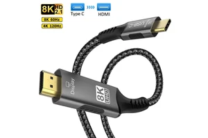Justlink 8K Type C to HDMI Cable 60Hz 48Gbps HDMI 2.1 4K 120Hz CH7218 Braided Video Adapter for MacBook Laptop Monitor