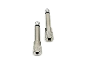 6.35mm Mono Plug to 3.5mm Mono Jack Audio Adapter Metal Gold Plated Male to Female Connector