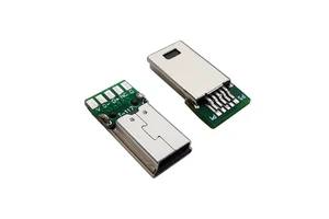 Mini USB Type B 5 Pin Male Connector with PCB Board 5 Solder Joints USB Connector for Data Cable