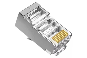 Gold Plated RJ45 8p8c STP Connector Fully Stocked CAT6 Metal Shield Modular Plug with ABS Housing and Copper Contacts