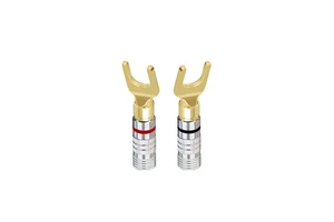 JIALUN 4mm Audio Video Connector Bright Gold Plated Banana Male Plug and Female Jack Aluminium Shell Banana Tip Connectors