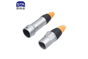 Rj45 Aviation Plug IP67 Waterproof Straight-through Dual Port Metal Flange Network Cable Aerial Ethernet Signal Connector 5A