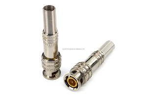BNC Male Coaxial Connectors RG59 RG6 Terminal Gold-Plated Screw on Brass Adapter for CCTV Home Security Cctv Camera