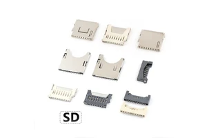 9/10/11 Pins PCB Push-Pull SD Card Socket Connector Bar-Push Push-Push Hinge SMT Memory Card Connector SD Card Connector